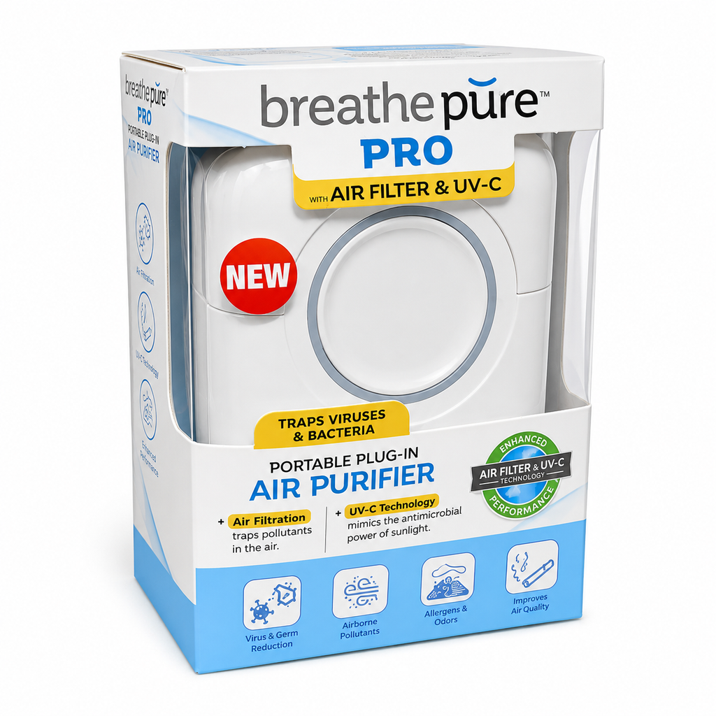 Breathe Pure Plus Plug-In Air Purifier with HEPA Filter & Ionic Freshener