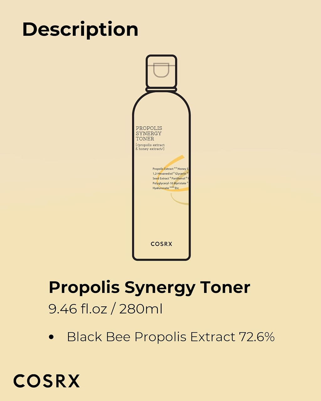 COSRX Full Fit Propolis Synergy Facial Toner with Propolis and Honey Extract, Moisturizing Skin Care, 150ml