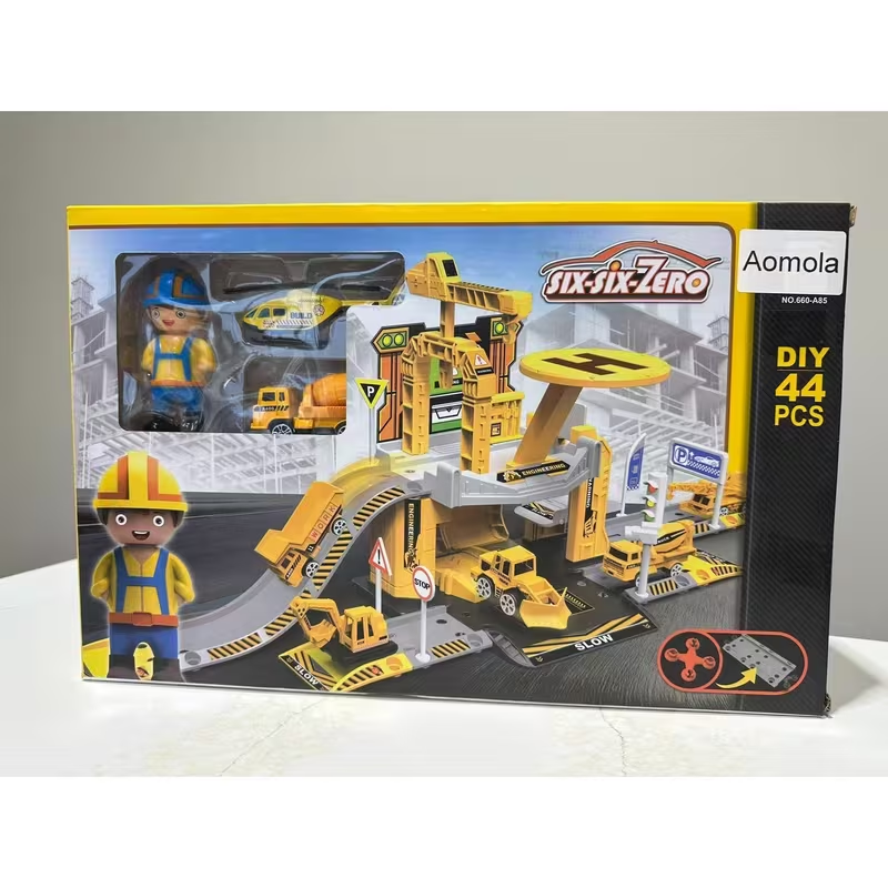 Construction Toys 44pcs for Kids, Engineering Construction Vehicle Truck Toys Set, Car Race Track Parking Lot, Crane, Excavator Car Garage Toys Gifts for Boys Toddlers 3 4 5 Years Old Good Christmas Gift
