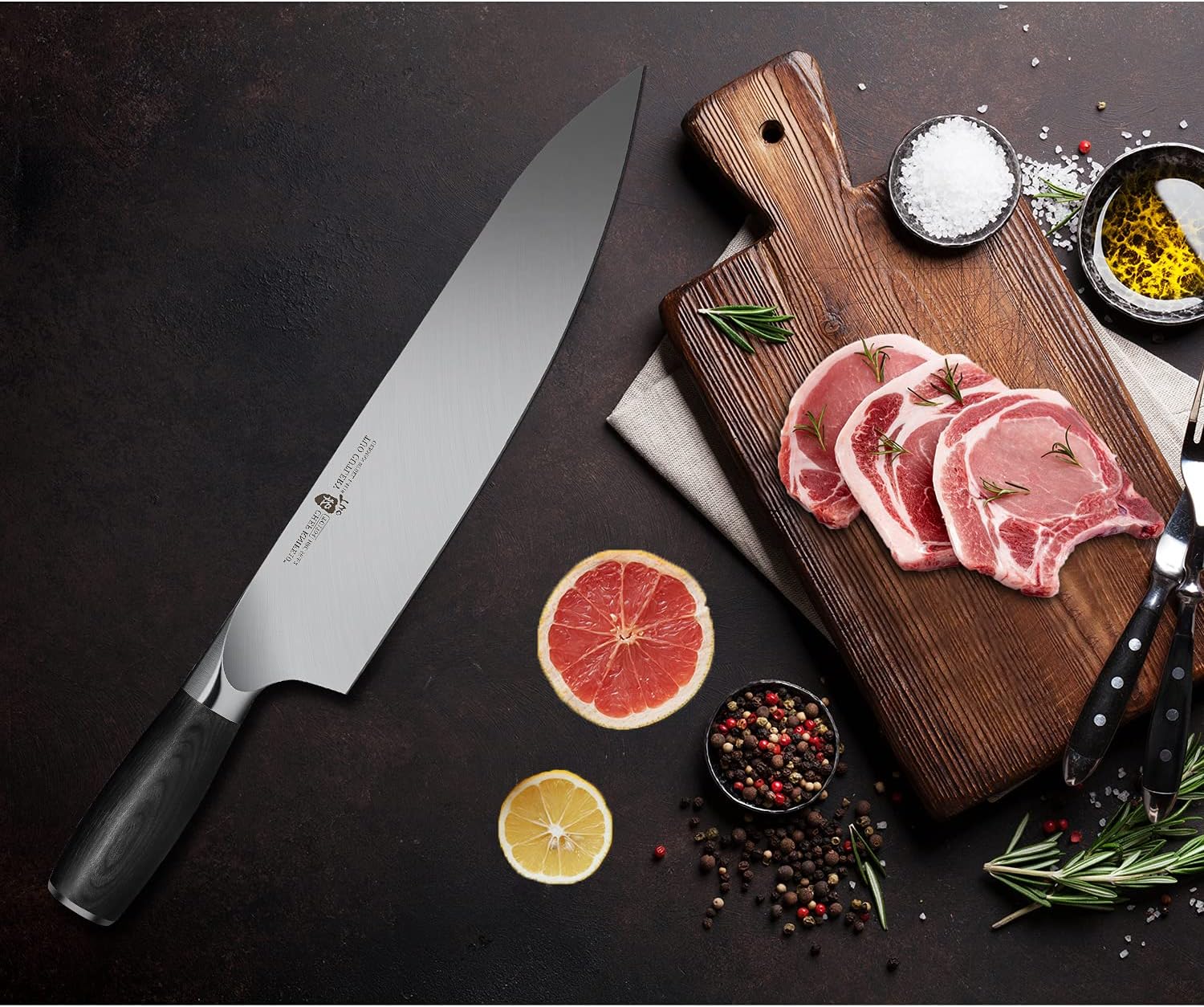 TUO 10 inch Chef Knife, Professional Kitchen Gyuto Knife, German HC Stainless Steel, Premium Pakkawood Handle, Full Tang, Gift Box Packaging, Goshawk Series
