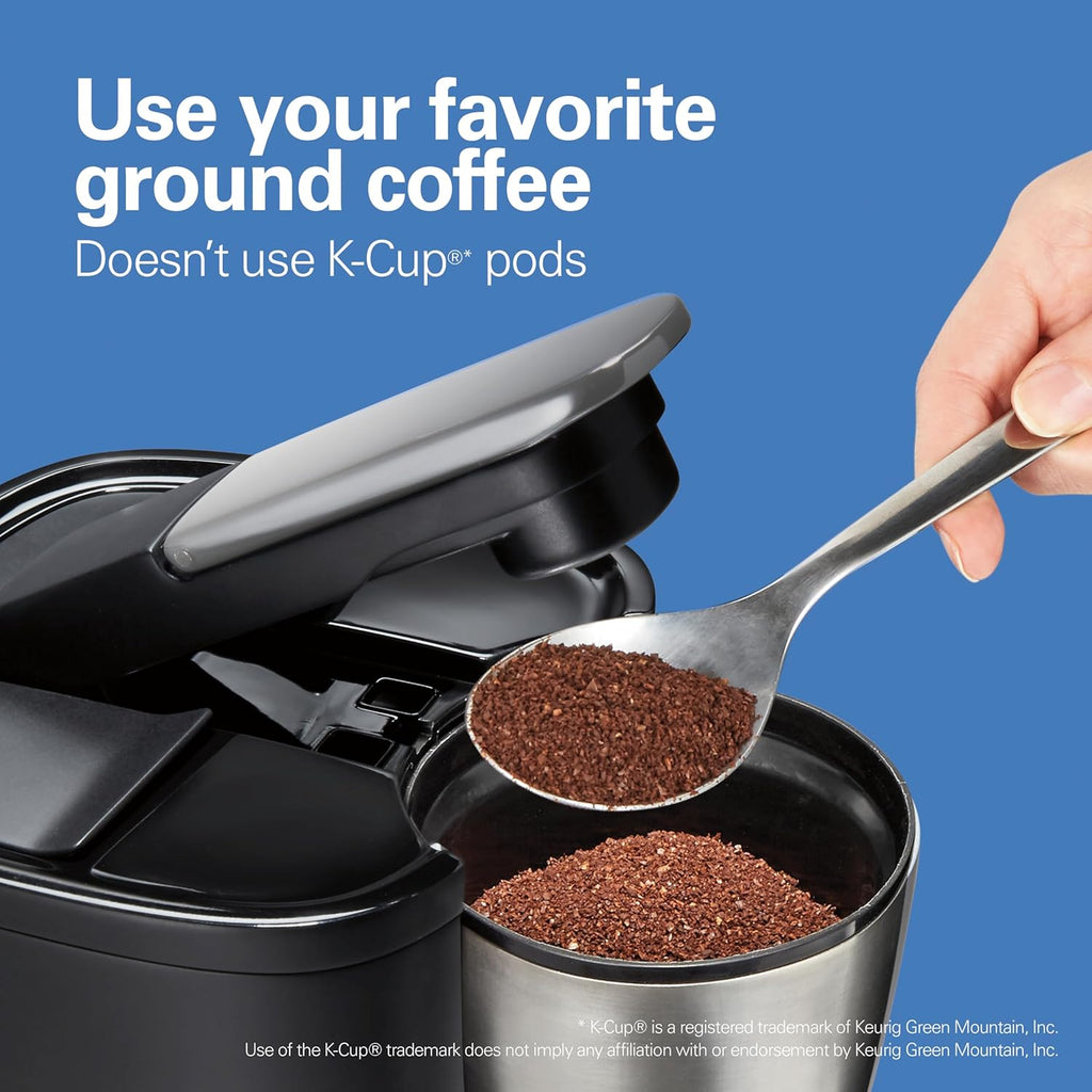 Hamilton Beach 42501 Convenient Craft Rapid Cold Brew and Hot Coffee Maker 16 oz. Capacity Single Serve Grounds Brewer, Black