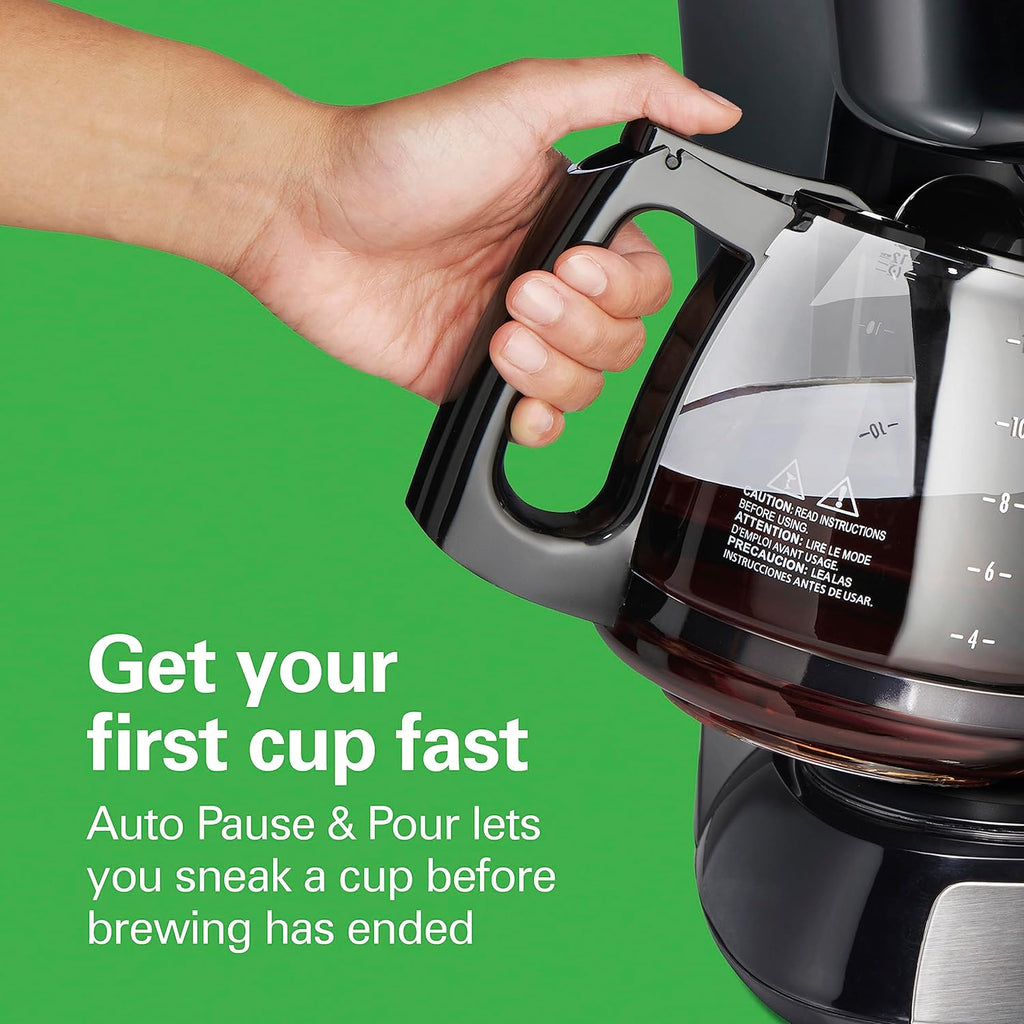 Hamilton Beach 12 Cup Coffee Maker, Stainless Steel Accents, 49631