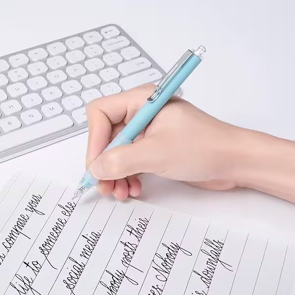 12 Pack Aesthetic Ballpoint Pens – 1.0mm Smooth Writing Black Ink, Soft Grip Retractable Pens for School, Office & Journaling