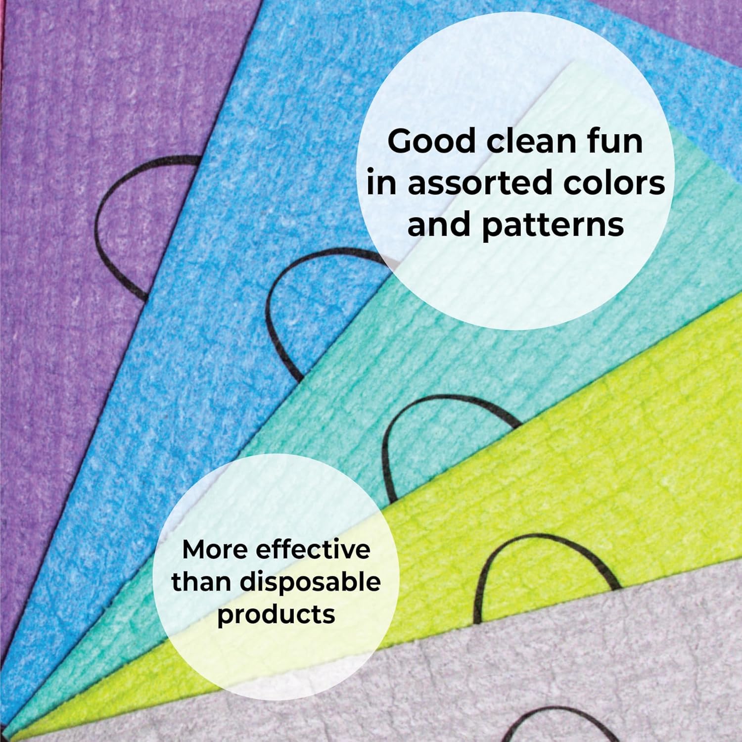 Skoy Cloth Eco-Friendly and Reusable Swedish Dishcloth, for Kitchen and Household Use, Environmentally-Friendly, Dishwasher Safe, Plastic-Free Packaging, 4-Pack, Assorted Colors