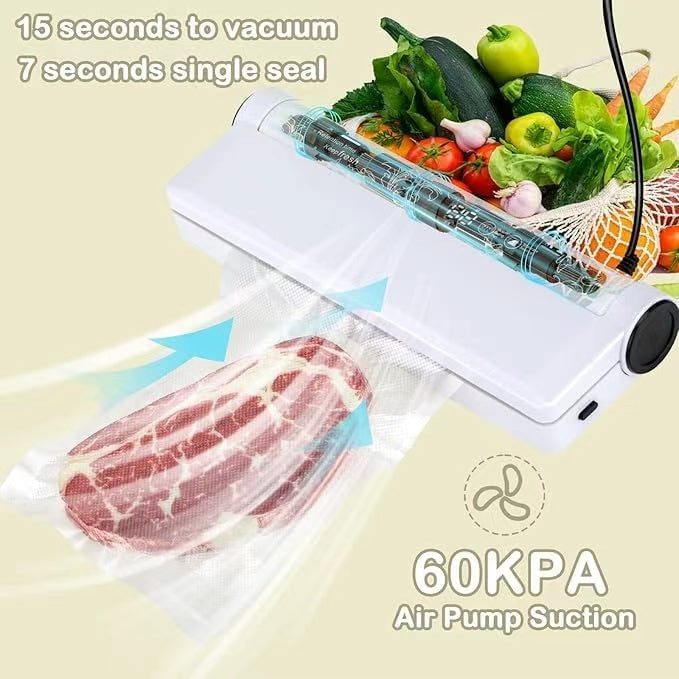 Kanator Handheld Vacuum Sealer Machine with 20 Vacuum Bags, 60kPa Powerful Suction Portable Food Vacuum Sealer for Dry & Wet Food Storage