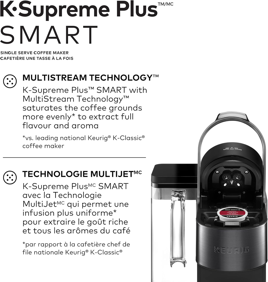 Keurig K-Supreme Plus SMART Single-Serve K-Cup Pod Coffee Maker with Wi-Fi & BrewID – Black
