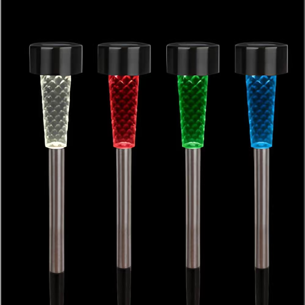 Moonrays Solar LED Garden Stake Lights Outdoor Color Changing Landscape Lights for Yard Pathway Lawn 2 Set 3 Pack Per Set Total 6 Lights