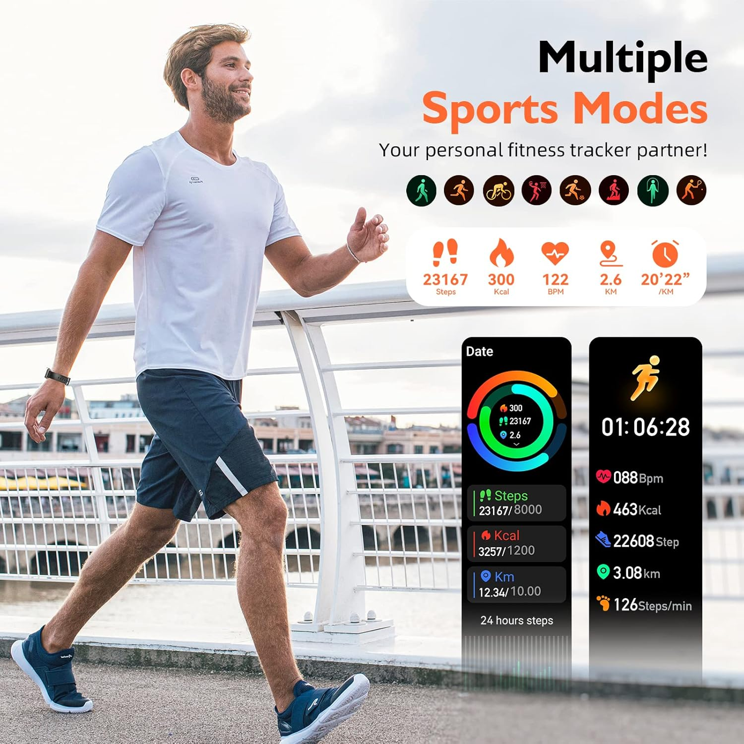 1.57" Bluetooth Smart Watch with Calling Function – Activity Tracker for Android & iOS