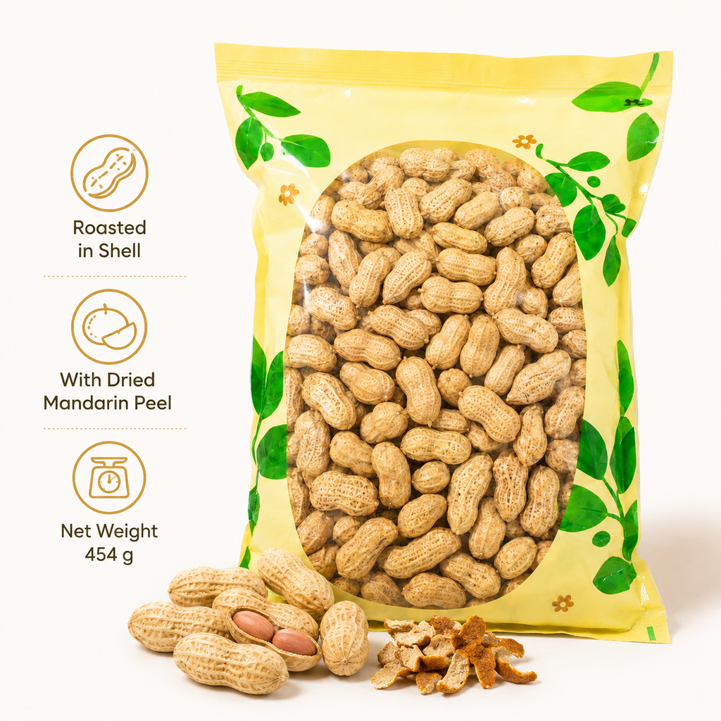 Roasted Peanuts in Shell with Dried Mandarin Peel, 454 g