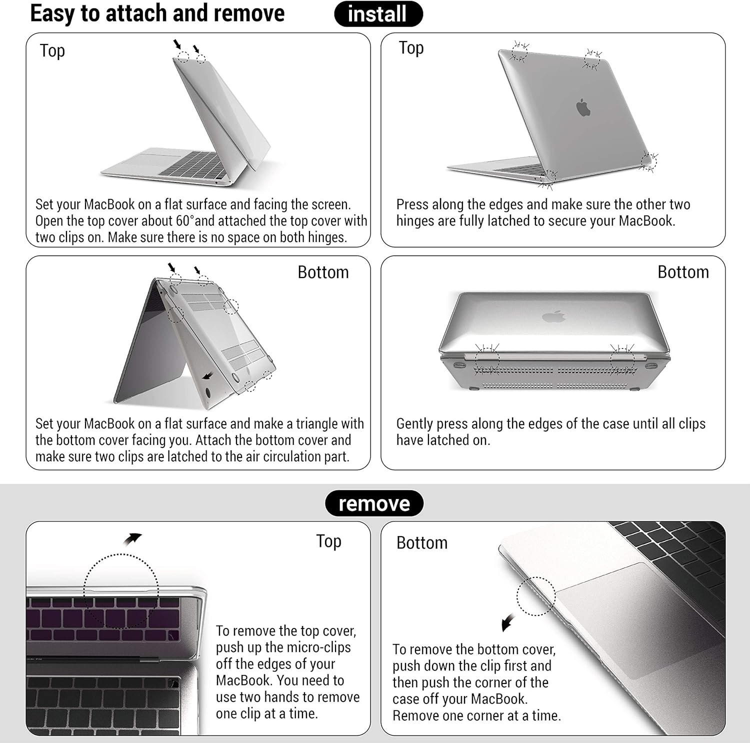 MacBook Air 13 Inch Hard Shell Case with Keyboard Cover & Screen Protector – Compatible with M1 A2337 / A2179 / A1932