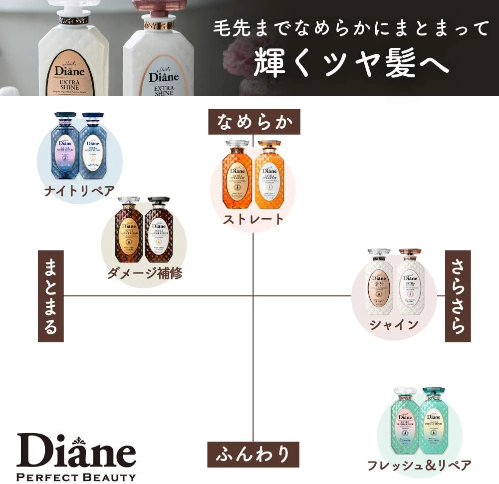 Moist Diane Perfect Beauty Extra Shine Shampoo & Treatment Set – Argan Oil Japanese Hair Care