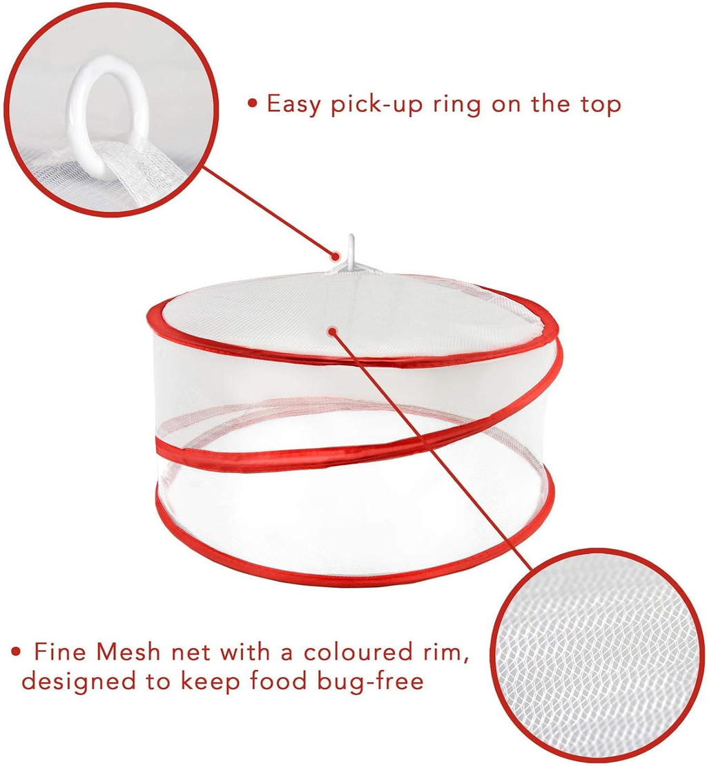3PCS Collapsible Mesh Food Covers, Reusable Pop-Up Food Tent Covers for Picnic, BBQ, Outdoor Dining and Kitchen Use
