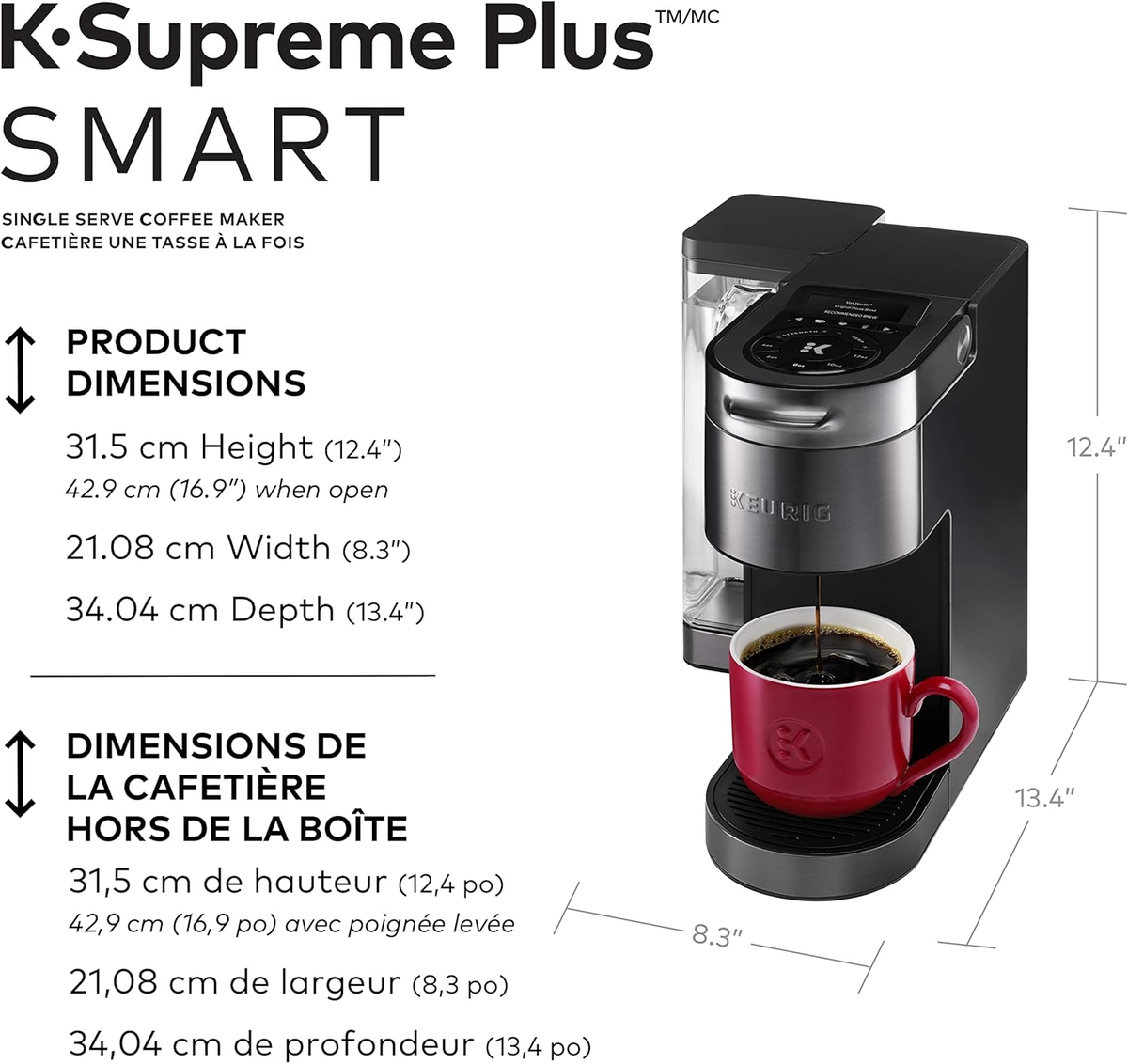 Keurig K-Supreme Plus SMART Single-Serve K-Cup Pod Coffee Maker with Wi-Fi & BrewID – Black