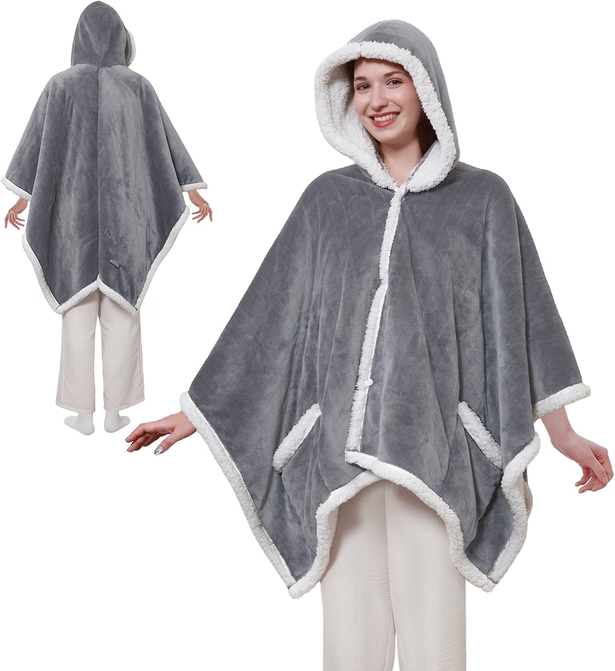 Sealy Wearable Electric Heated Hoodie Poncho, 50 x 60 in.