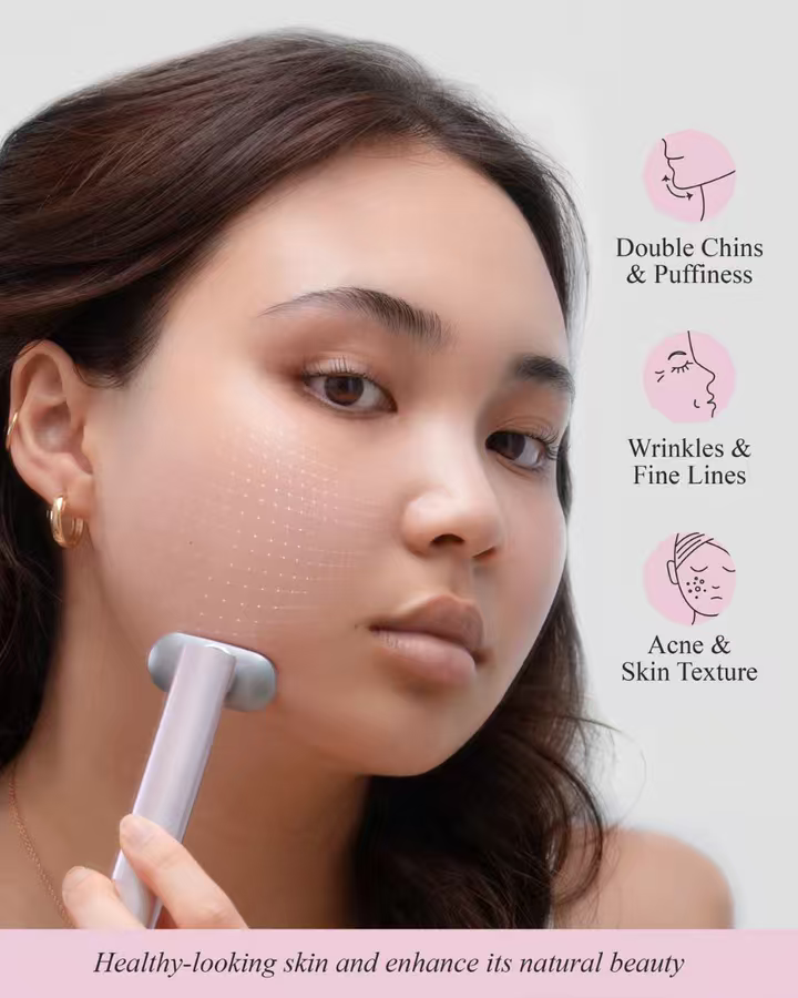 7-Color LED Light Therapy Facial Wand with Microcurrent – Anti-Aging Skin Rejuvenation Beauty Device