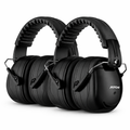 Mpow SNR 34dB Noise Reduction Safety Ear Muffs 2-Pack, NRR 28dB Hearing Protection Ear Defenders for Shooting, Construction, Lawn Mowing, Adjustable Ear Protection – Black