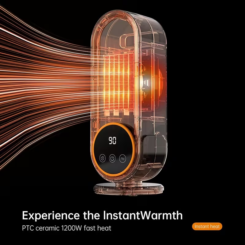 Portable Space Heater 1200W – Fast Heating PTC Ceramic Heater with Remote, Adjustable Thermostat & Timer for Home, Office & Bedroom