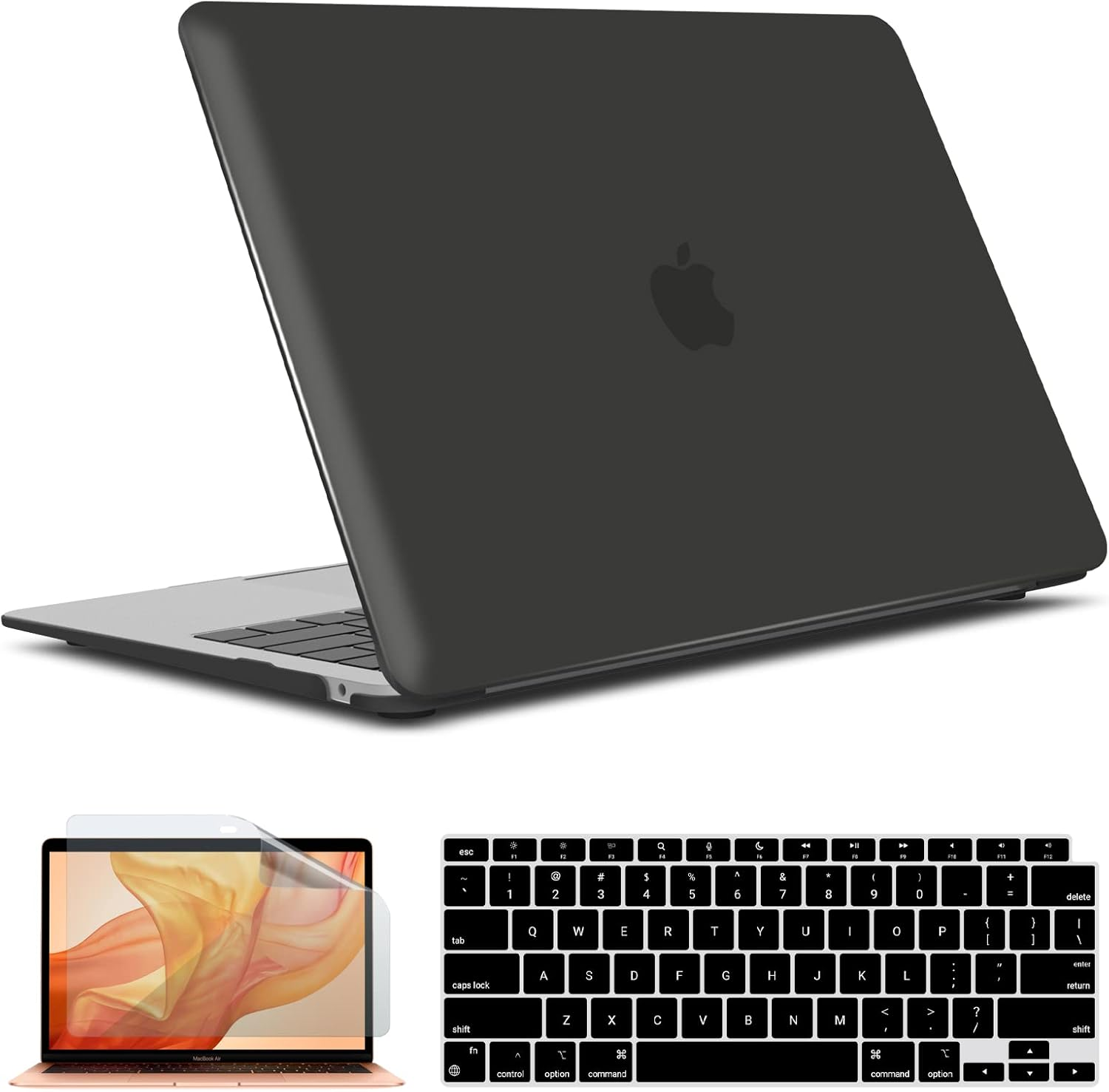 MacBook Air 13 Inch Hard Shell Case with Keyboard Cover & Screen Protector – Compatible with M1 A2337 / A2179 / A1932