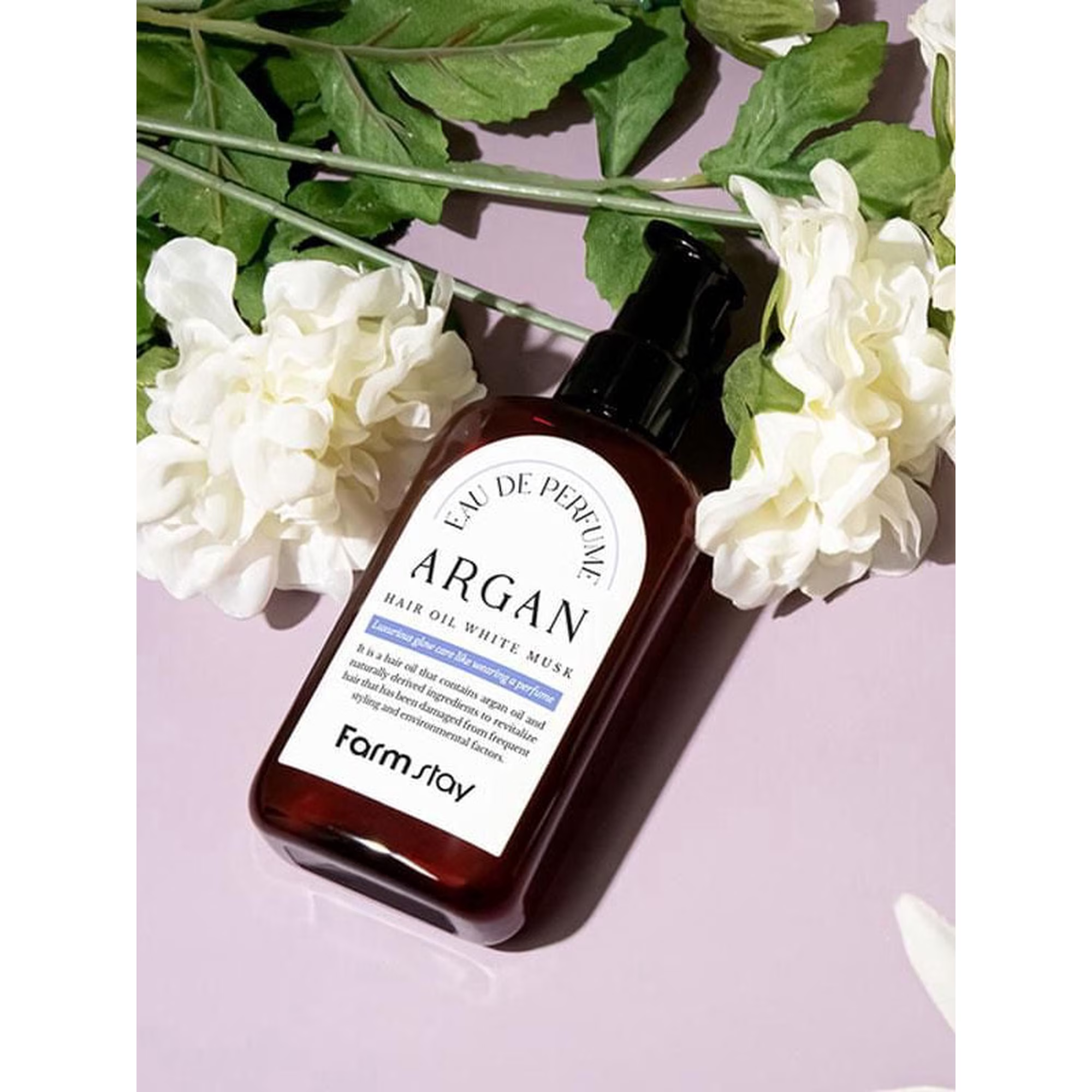 Farm Stay Eau De Perfume Argan Hair Oil 100ml White Musk Best Before 2028-05-29