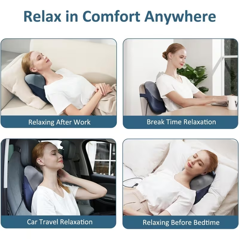 MOUNTRAX Multi-Use Shiatsu Massage Pillow with Heat for Neck, Back & Shoulders