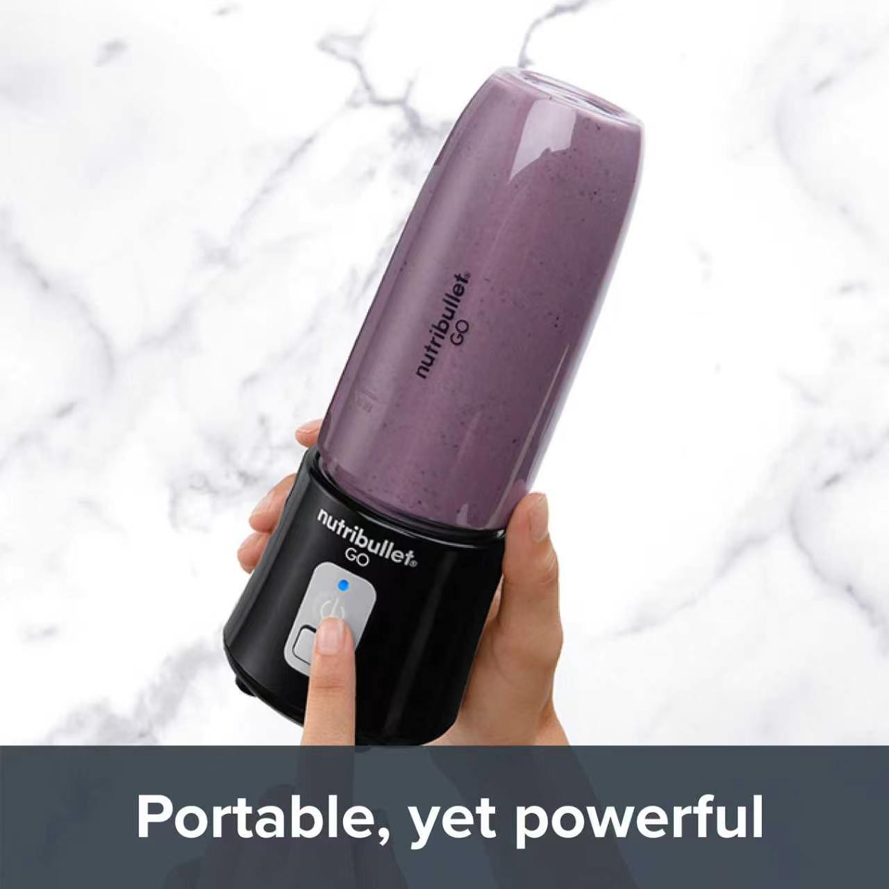 Nutribullet GO Cordless Personal Blender 370ml USB Rechargeable Portable Smoothie Maker Black