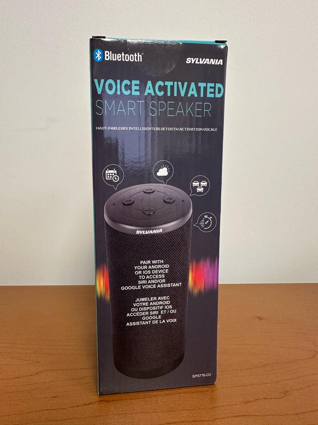 Sylvania Wireless Bluetooth Speaker – Portable Smart Speaker with Voice Control, 3.5mm AUX & Rechargeable Battery