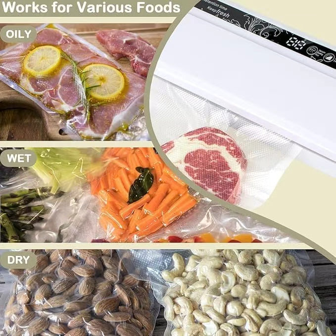 Kanator Handheld Vacuum Sealer Machine with 20 Vacuum Bags, 60kPa Powerful Suction Portable Food Vacuum Sealer for Dry & Wet Food Storage
