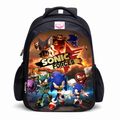 Kids School Backpack, Cartoon Character Print Bookbag with Front Zip Pocket and Dual Side Mesh Pockets, 16.5 x 12.6 x 6.7 in, Style B