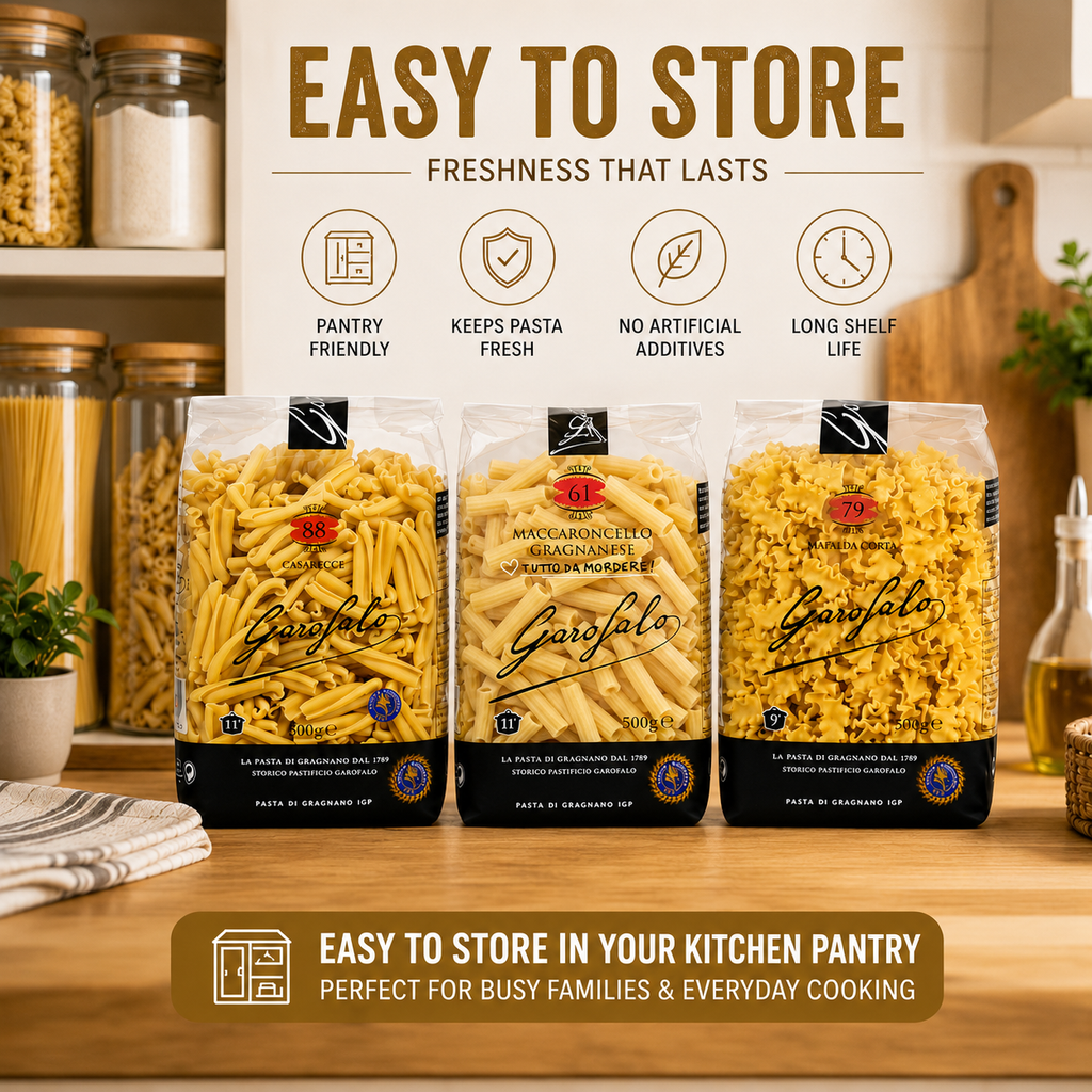 Garofalo Pasta Variety Pack, 3 × 500g, Casarecce No.88, Maccaroncello Gragnanese No.61 & Mafalda Corta No.79, Durum Wheat Semolina Pasta Bundle