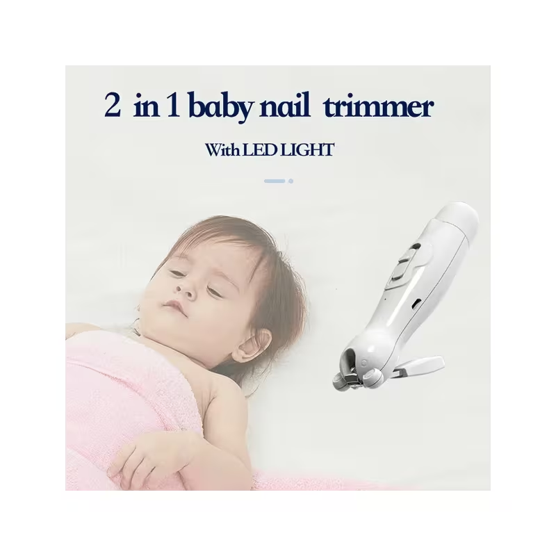 2-in-1 Baby Nail Trimmer & Clipper – Electric Nail File with LED Light, Safe & Gentle Nail Care Kit for Newborns, Infants & Toddlers (USB Rechargeable)