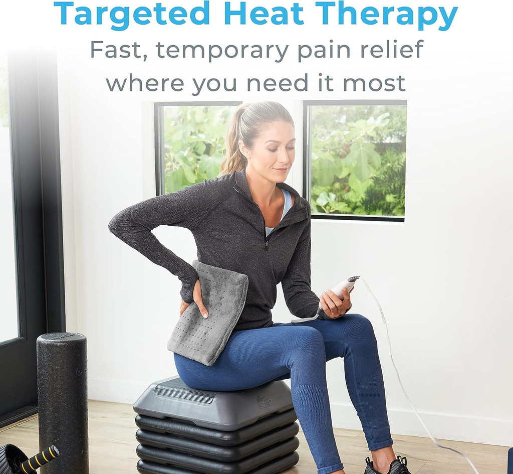 Electric Heating Pad with 4 Heat Settings & 2-Hour Auto Shut-Off – 30 × 60 cm (Approx. 12 × 24), Gray
