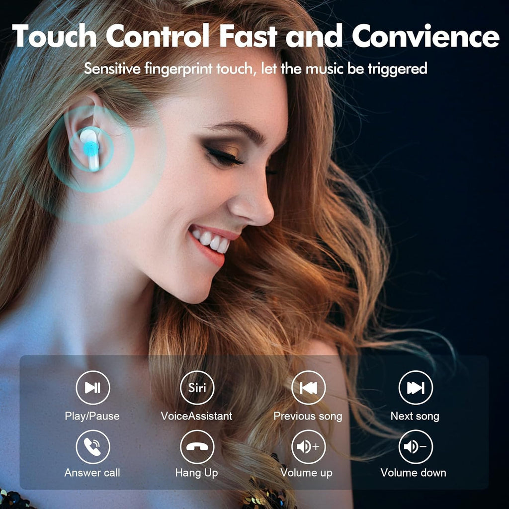 Wireless Bluetooth Earbuds with LED Display Charging Case – True Wireless Stereo Headphones for Gym, Sports & Daily Use