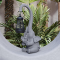 Solar Garden Statue Lights, Outdoor Elephant Resin Figurine Lights for Patio, Balcony, Lawn, Yard Decoration, Garden Sculpture Gifts for Women, Men or Children, Unique Housewarming Gifts (Chest)