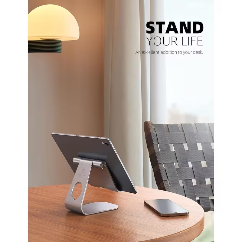 Adjustable Aluminum Tablet Stand – Desktop Phone and Tablet Holder for 4 to 13 Inch Devices