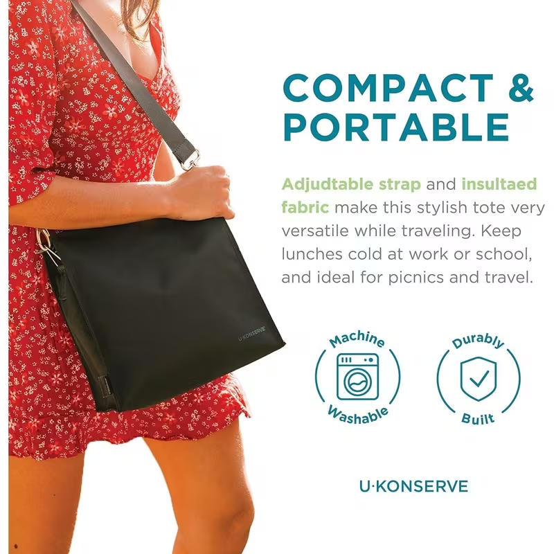 Reusable Insulated Lunch Tote Bag – Thermal Lunch Bag with Adjustable Strap for Work and Travel