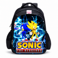 Kids School Backpack Large Size, Cartoon Character Print Bookbag with Front Zip Pocket and Side Mesh Pockets, 16.5 x 12.6 x 6.7 in, Style A