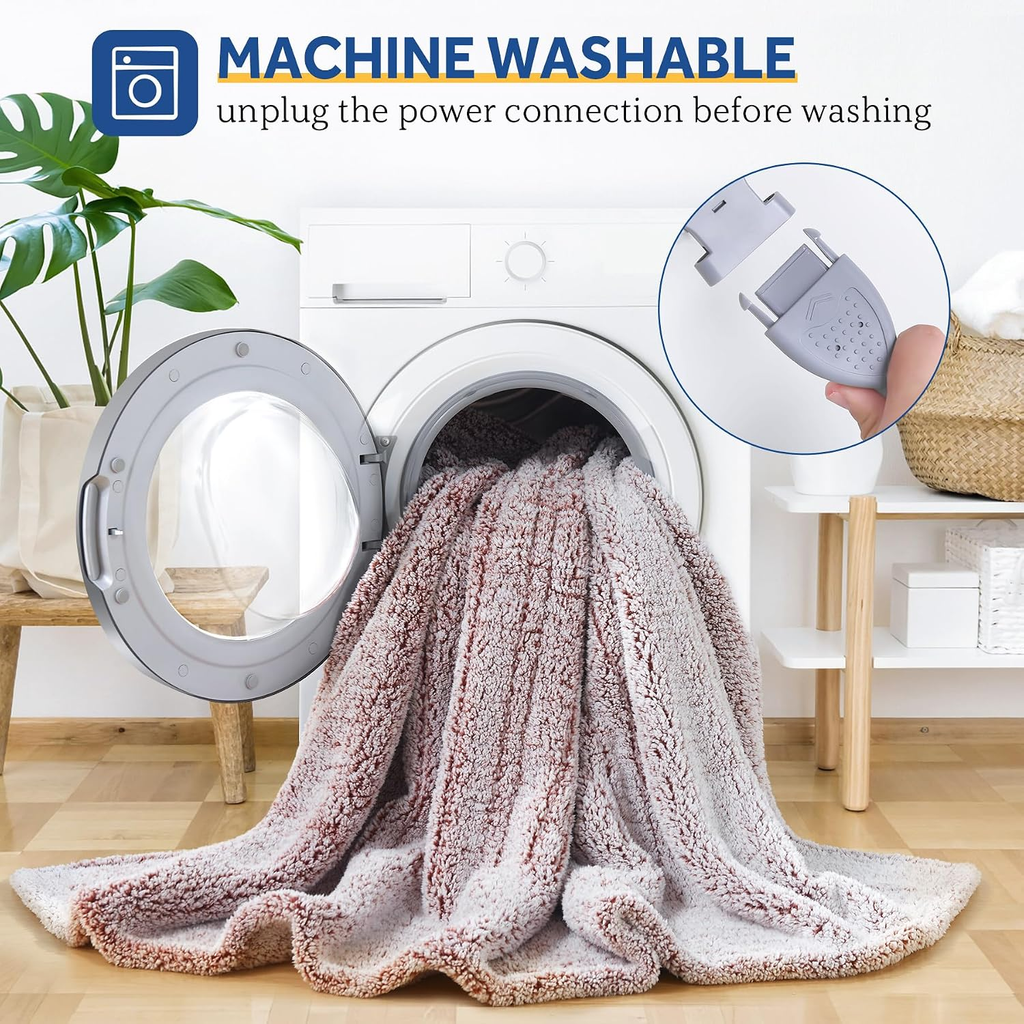 Sealy Sherpa Electric Heated Blanket with 10 Heat Settings & Auto Shut-Off – Twin & Full