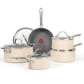 T-FAL C472SA74 Excellence Ceramic 10 Piece Ceramic Non-Stick Cookware - Blemished Package with Full Warranty