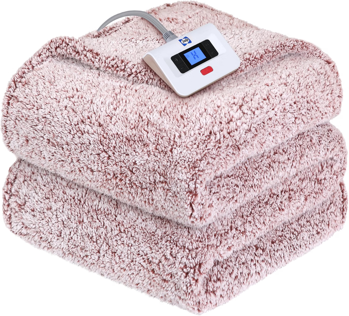 Sealy Sherpa Electric Heated Blanket with 10 Heat Settings & Auto Shut-Off – Twin & Full