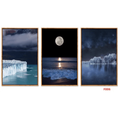 F006 3-Piece Moonlit Ocean Landscape Wall Art Set, 60 x 40 cm Each