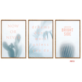 F013 3-Piece Minimalist Cactus Quote Wall Art Set, 60 x 40 cm Each