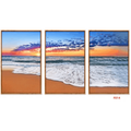 F014 3-Piece Sunset Beach Wall Art Set, 60 x 40 cm Each