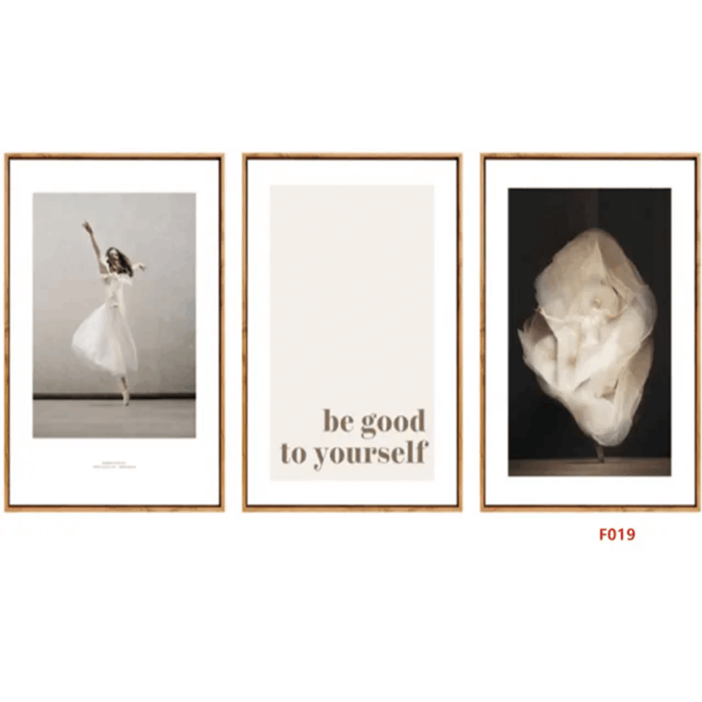 F019 3-Piece Ballet & Inspirational Wall Art Set, 60 x 40 cm Each