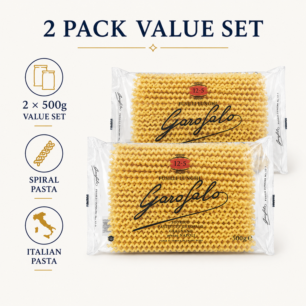 Fusilli Lunghi Pasta, 2-Pack Durum Wheat Semolina Pasta, Spiral Pasta, 500g Each