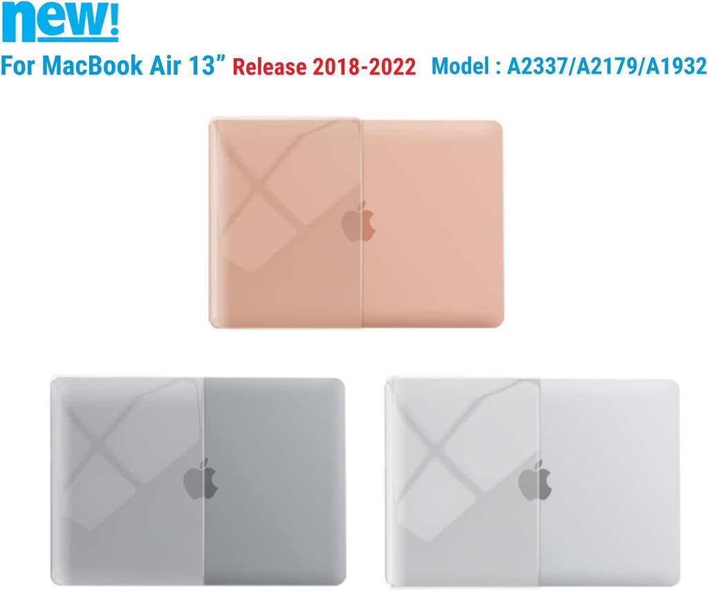 MacBook Air 13 Inch Hard Shell Case with Keyboard Cover & Screen Protector – Compatible with M1 A2337 / A2179 / A1932