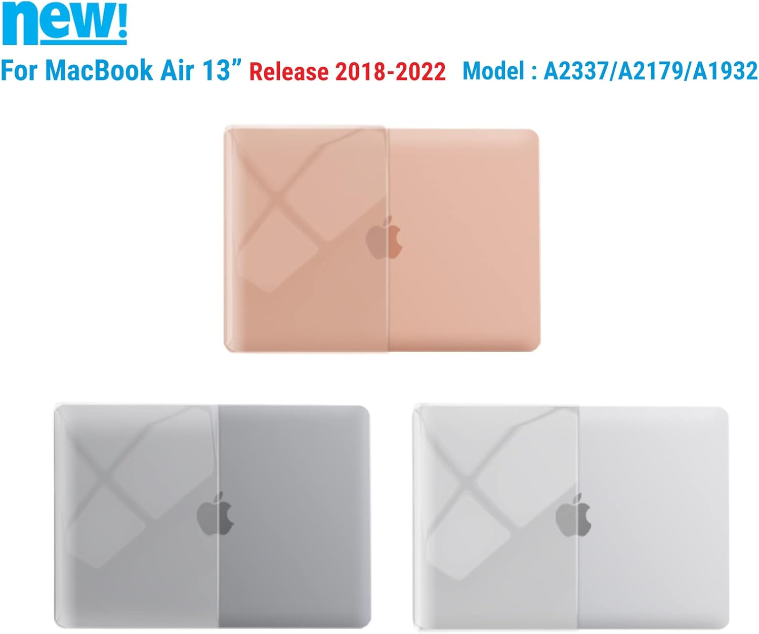MacBook Air 13 Inch Hard Shell Case with Keyboard Cover & Screen Protector – Compatible with M1 A2337 / A2179 / A1932
