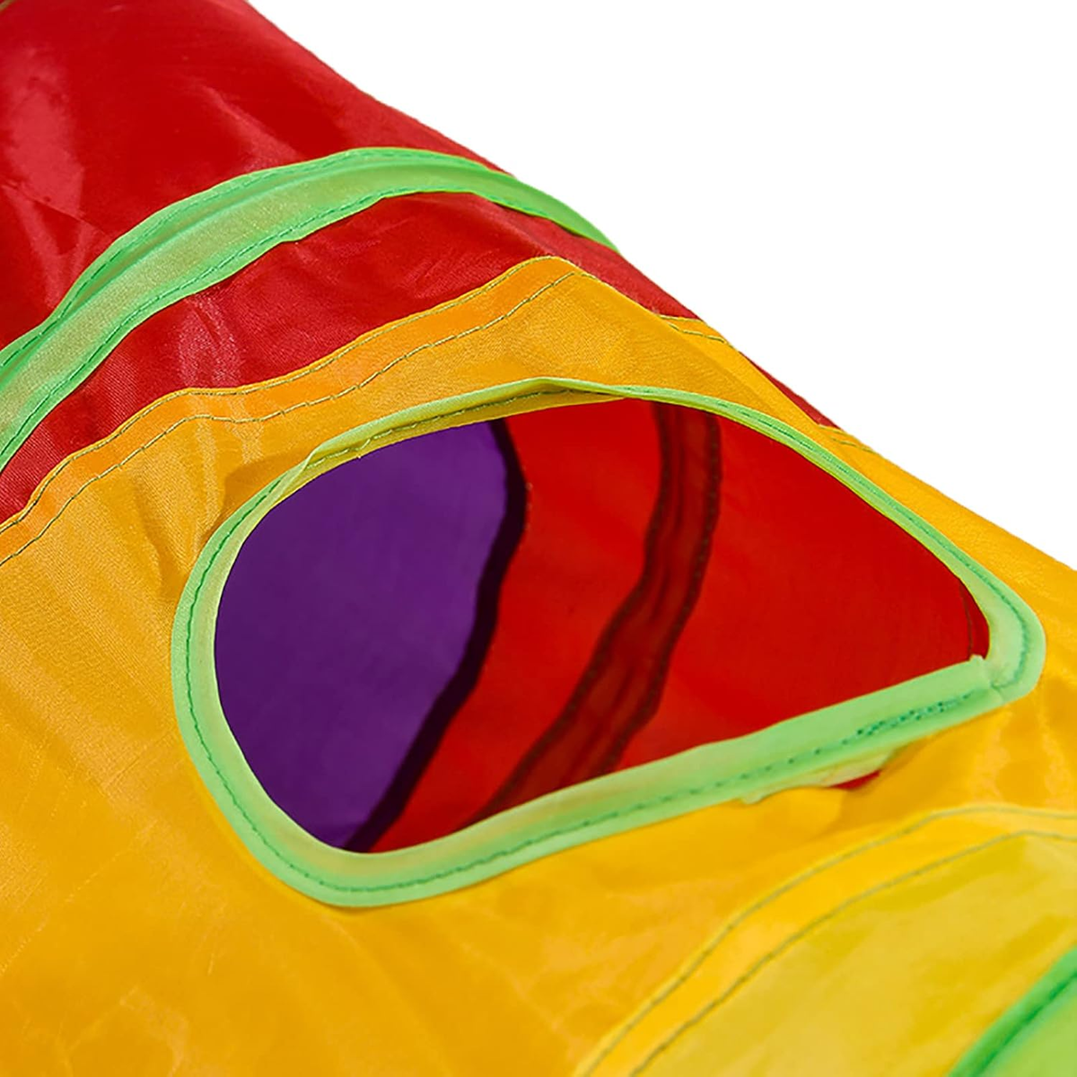 Rainbow Collapsible Cat Tunnel with Hanging Ball – 120 cm Play Tunnel
