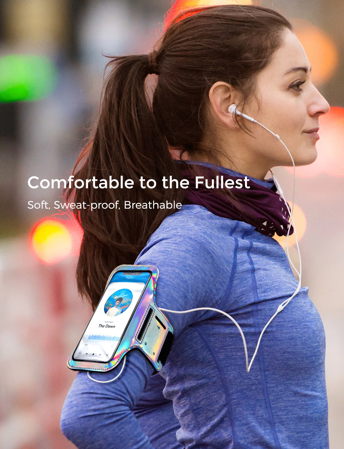 Sports Phone Armband Running Arm Band with Adjustable Strap Sweat Resistant Workout Phone Holder