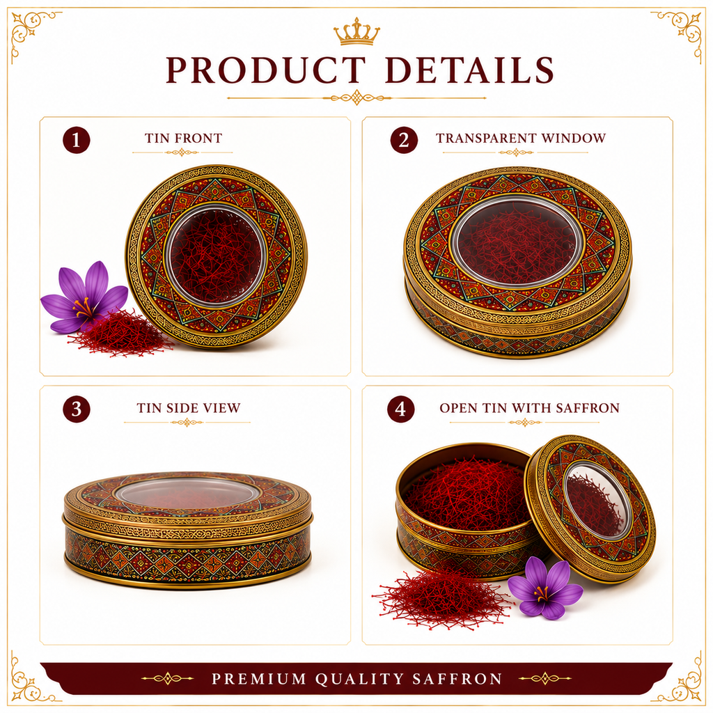 Premium Saffron Threads 2g Decorative Tin