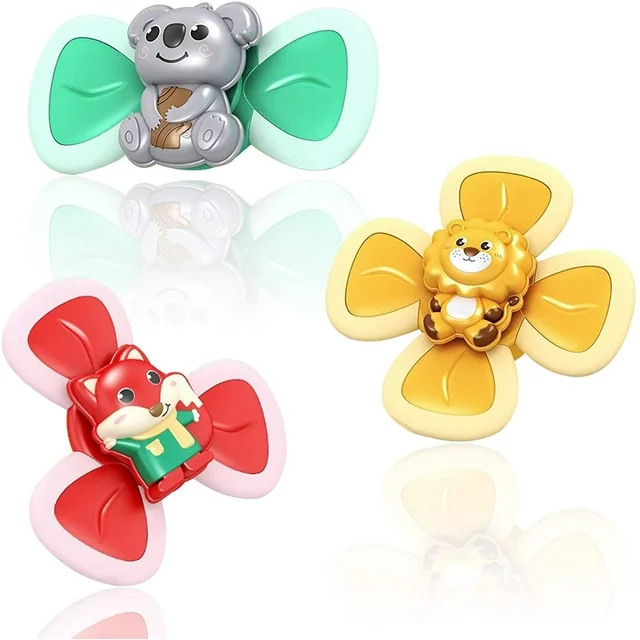 JHIJHOO Suction Cup Spinner Top Toy, Baby Early Learner Toys, Bath Toys for Kids(3PCS )